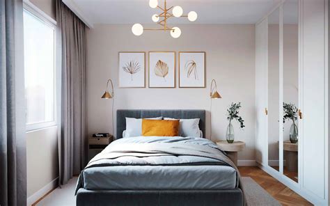 Интерьер спальни в современном стиле в светлых тонах в квартире 81 фото