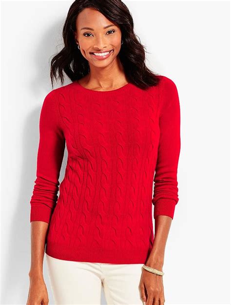 Cable Cashmere Crewneck Sweater Talbots Sweaters Crew Neck Sweater Talbots Fashion