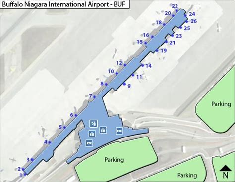 Buffalo Niagara Airport Map Buf Terminal Guide