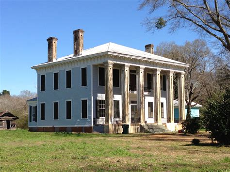 An Old Greek Revival Plantation House Outside Of Greensboro Alabama