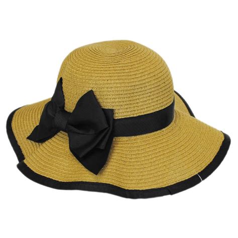 Jeanne Simmons Toddlers Toyo Straw Sun Hat With Bow Girls