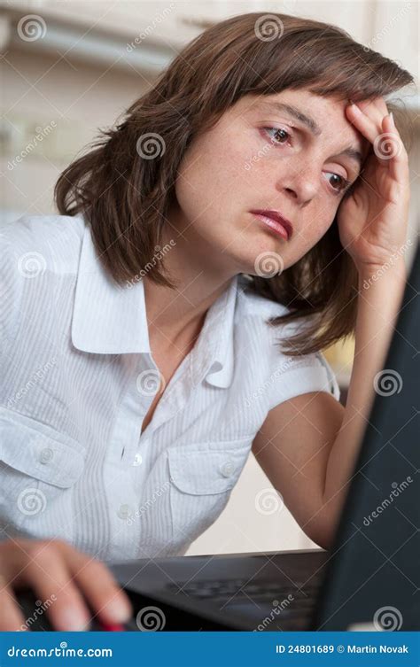 Depressed And Tired Business Person At Work Stock Image Image Of