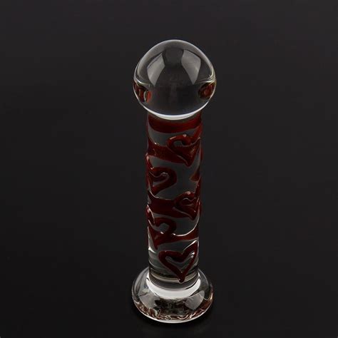 Red Sweetheart Pyrex Crystal Glass Dildo 7 Inch Dildo Penis Sex Products Adult Erotic Toys Sex