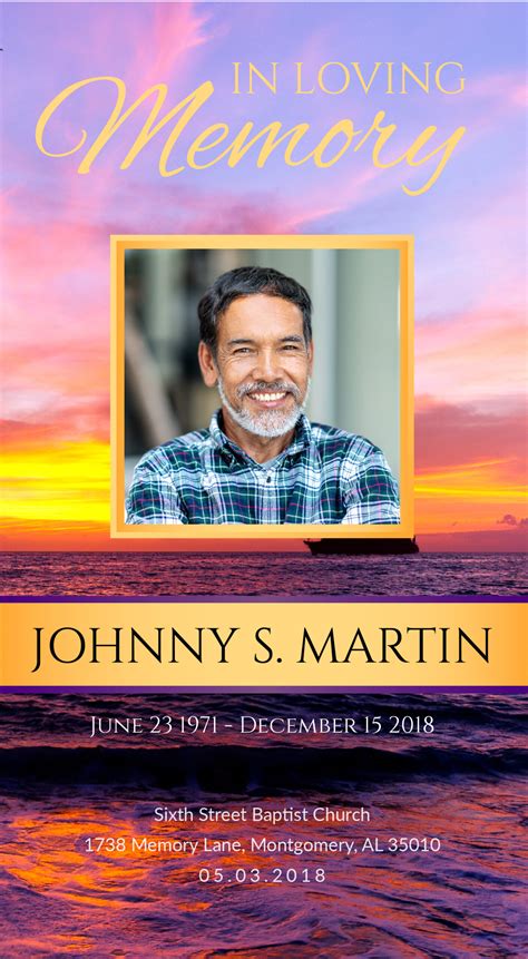 Trifold Funeral Program - 2062 - Memorial Prints - Memorial & Funeral