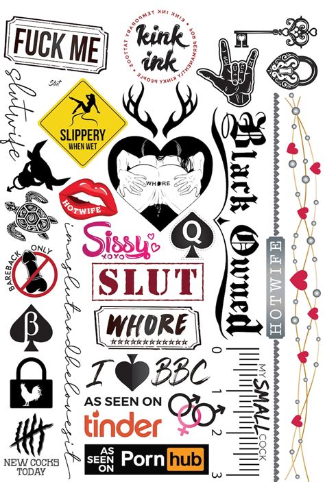 Kinky Temporary Tattoos By Kink Ink Adult Tattoos For Etsy