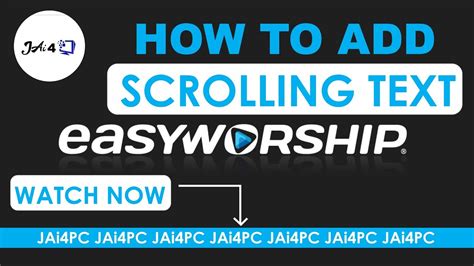 How To Scroll Text In Easyworship No Third Party Plugin Youtube