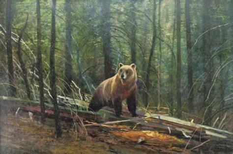 Original Oil Painting On Artists Board By Michael Coleman Titled Bear