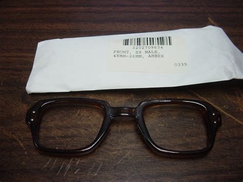 military usgi vintage bcg birth control glasses male horn rim eyeglasses 48 x 26