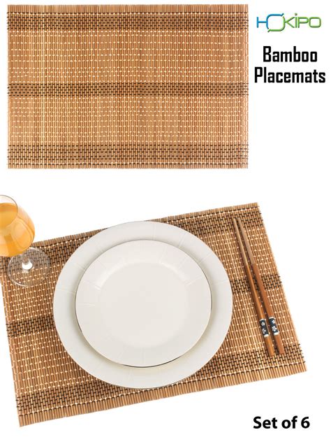 Buy Hokipo Reversible Bamboo Table Mats For Dining Table Set Of 6