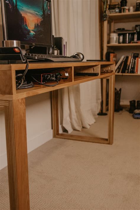 Diy Modern Plywood Desk Plans Using 1 Sheet Of Plywood Build Etsy
