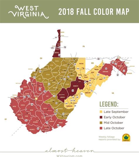 Text Reads West Virginia Fall Color Report 2018 Above An Image Of The