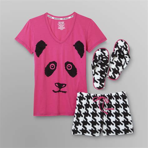 Joe Boxer Juniors 3pc Pajama Set Panda Clothing Juniors Intimates