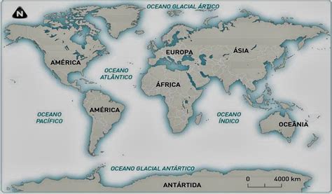 Mapa Dos Oceanos E Continentes Mapa