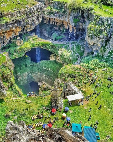 Baatara Gorge Waterfall In The Tannourine Lebanon The Waterfall