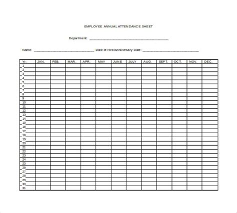 Attendance Sheet Template 12 Free Word Excel Pdf Samples Template