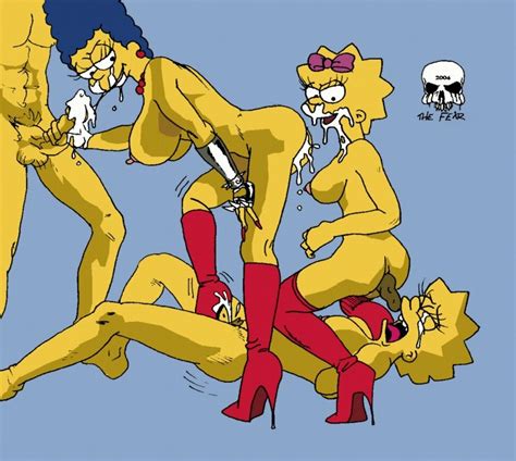 Rule 34 Bart Simpson Bisexual Female High Heel Boots High Heels Human Lisa Simpson Maggie