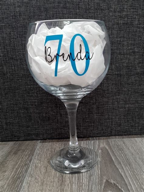 Personalised Milestone Birthday Gin Glass Custom Age 18th Etsy