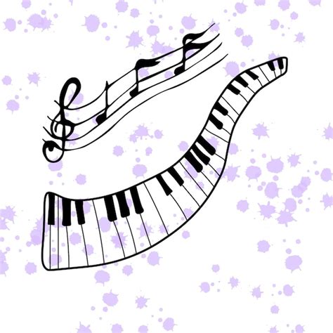 Premium Vector Piano Keys On A Background Of Purple Watercolor Stains