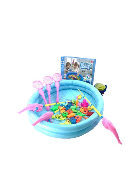 Wisher Toy Magnetic Fishing Game Inflatable Pool 3051 Multi Color