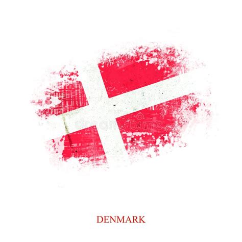 grunge flag of denmark isolated on white background stock illustration illustration of icon