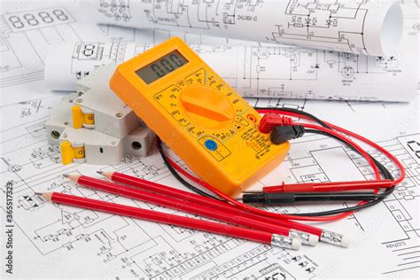 Electrical Engineering Drawings Circuit Breaker Pencils And Digital