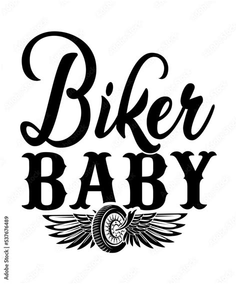 Grafika Wektorowa Stock Biker Baby Svg Motorcyclemotorcycle T Shirt