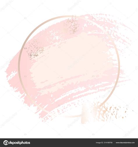 Golden Pink Nude Art Gift Frames Modern Card Design Brush Stroke