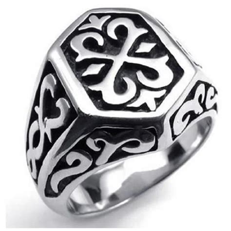 Punk Thor Hammer Black Silver Tone 316l Stainless Steel Ring Boys Mens