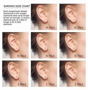 Diamond Stud Earring Size In Ear Diamond Stud Earrings Size Chart