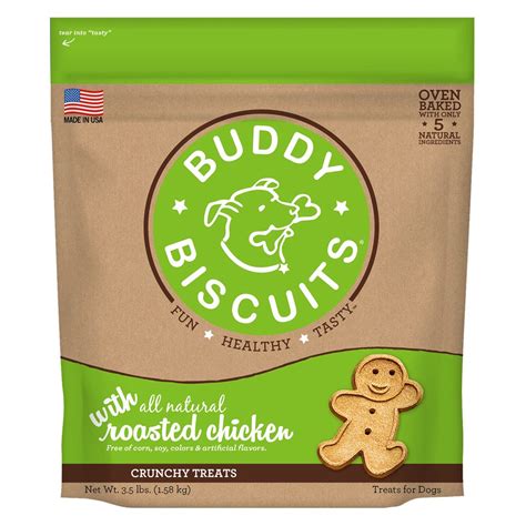 No added gluten, corn, soy, yeast, sugar, salt, fillers, artificial flavors or additives. Buddy Biscuits Oven-Baked Whole Grain Crunchy Dog Treats ...