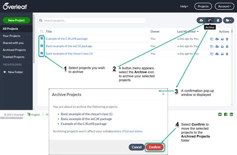 How Do I Archive And Unarchive Projects Overleaf Éditeur Latex En Ligne