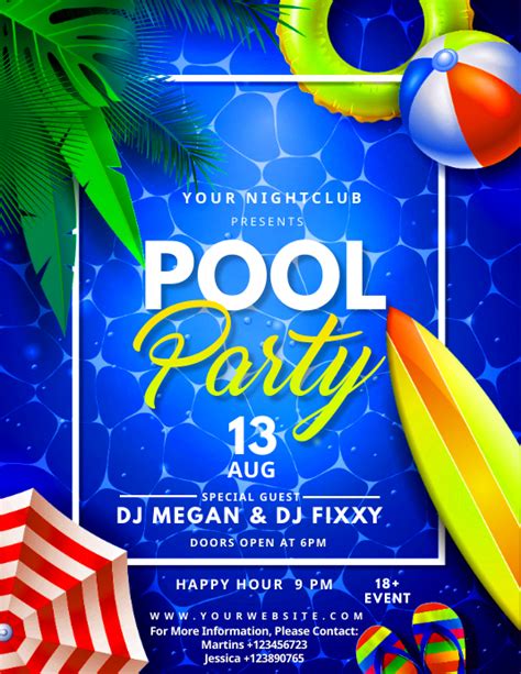 Copia De Pool Party Invitations For Adults Postermywall