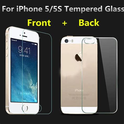 front back premium tempered glass screen protector for iphone 5 protective film 2 5d 0 3mm on