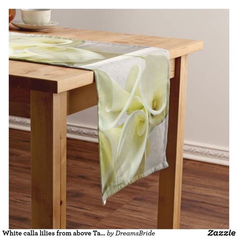 White Calla Lilies From Above Table Runner Zazzle Table Runners
