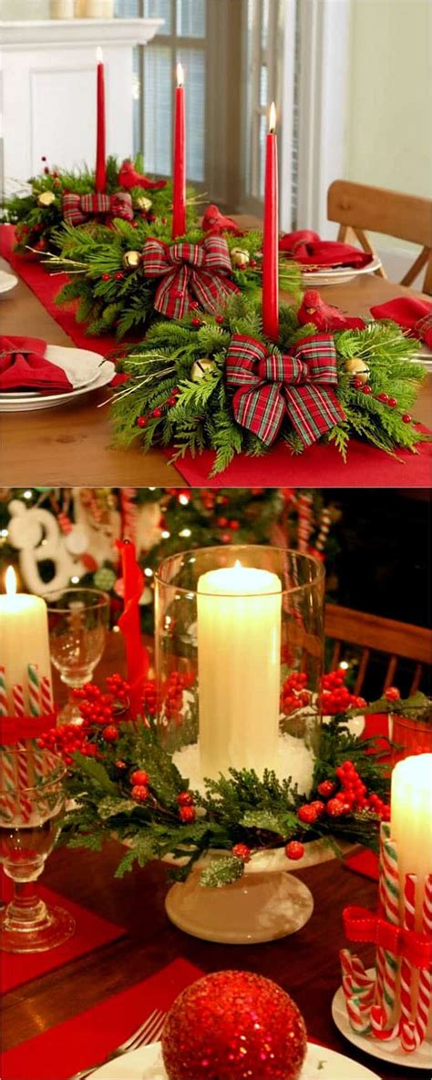 When it comes to decorating for christmas, decorating isn't just about the lawn ornaments or how perfect your table decor will be a beautiful focal point whether you choose glass vases or a tall pillar candle surrounded by card holders and other festive items. 27 Gorgeous DIY Thanksgiving & Christmas Table Decorations ...