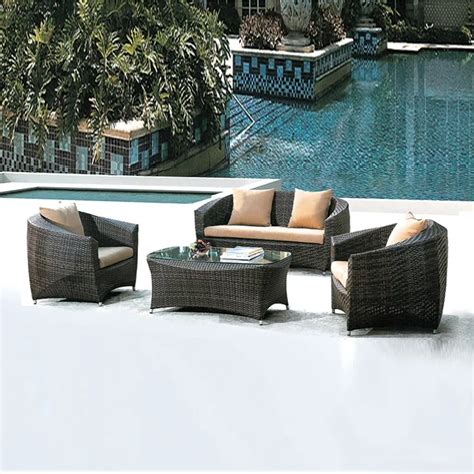 Philippines Poly Rattan Outdoor Furniture Wicker Semi Circle Sofa From