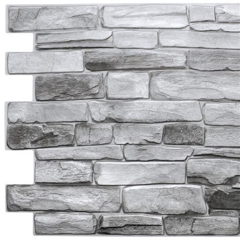 Grey Faux Stone Pvc 3d Wall Panel Dundee Deco