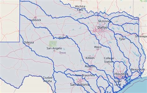 Map Of Texas Rivers And Streams Gretal Gilbertine