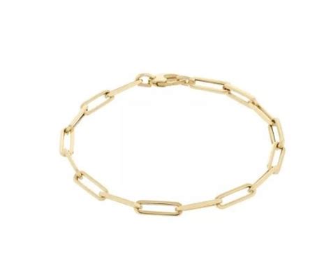 K Yellow Gold Paperclip Bracelet Cm Max Wilson Diamond Jeweller