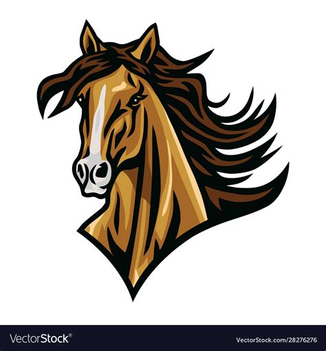 Horse Mustang Head Esport Logo Cartoon Royalty Free Vector