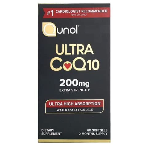 Qunol Ultra CoQ10 Extra Strength 200 Mg 60 Softgels