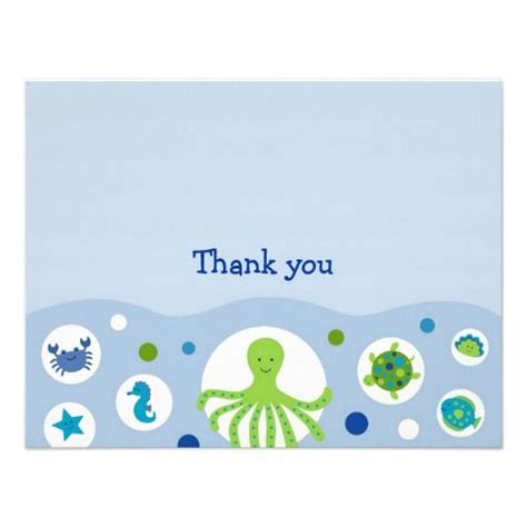 Under The Sea Flat Thank You Note Cards Thank You Note