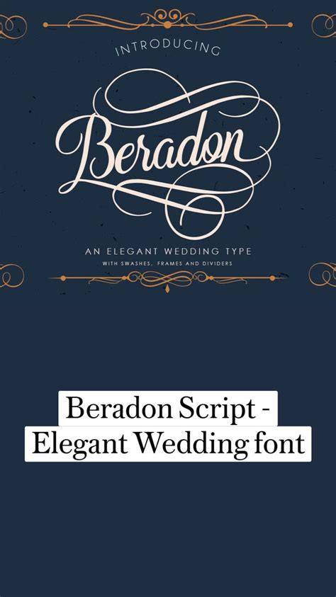 Beradon Script Elegant Wedding Font Elegant Script Fonts Wedding