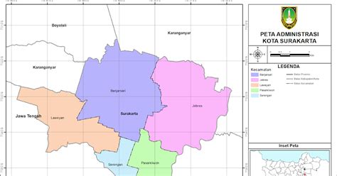 Peta Administrasi Kota Surakarta Provinsi Jawa Tengah Neededthing