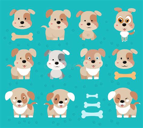 Dog Puppyhappy Dog Cartoon Stock Vector Illustration Of Happy Plate