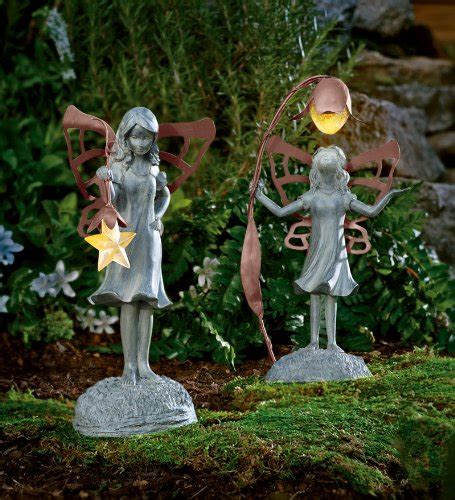 Flower Fairy Garden Statue With Solar Lantern Dsfafdsfadfasfaf