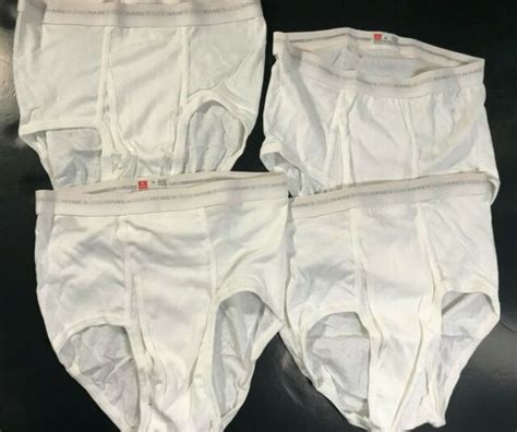 6vintage Hanes Mens Tighty Whities Usa Made Briefs Underwear Size 36