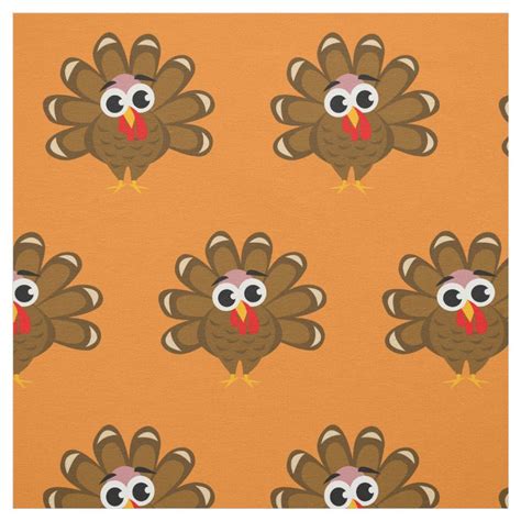 cute thanksgiving turkey cartoon pattern fabric turkey cartoon thanksgiving turkey