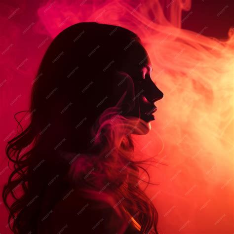 Premium Ai Image The Silhouette Of A Woman With Smoke Coming Out Of