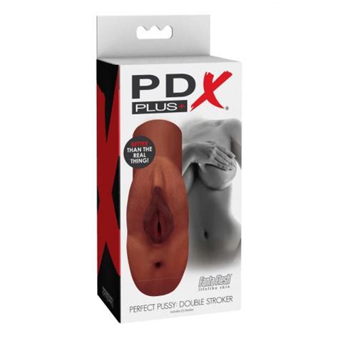Pdx Plus Perfect Pussy Double Stroker Chocolate Sex Toys At Adult